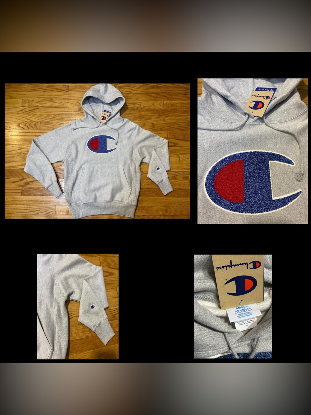 vintage Champion Life Men's Reverse Weave Hoodie "C" Logo New Sz small new!